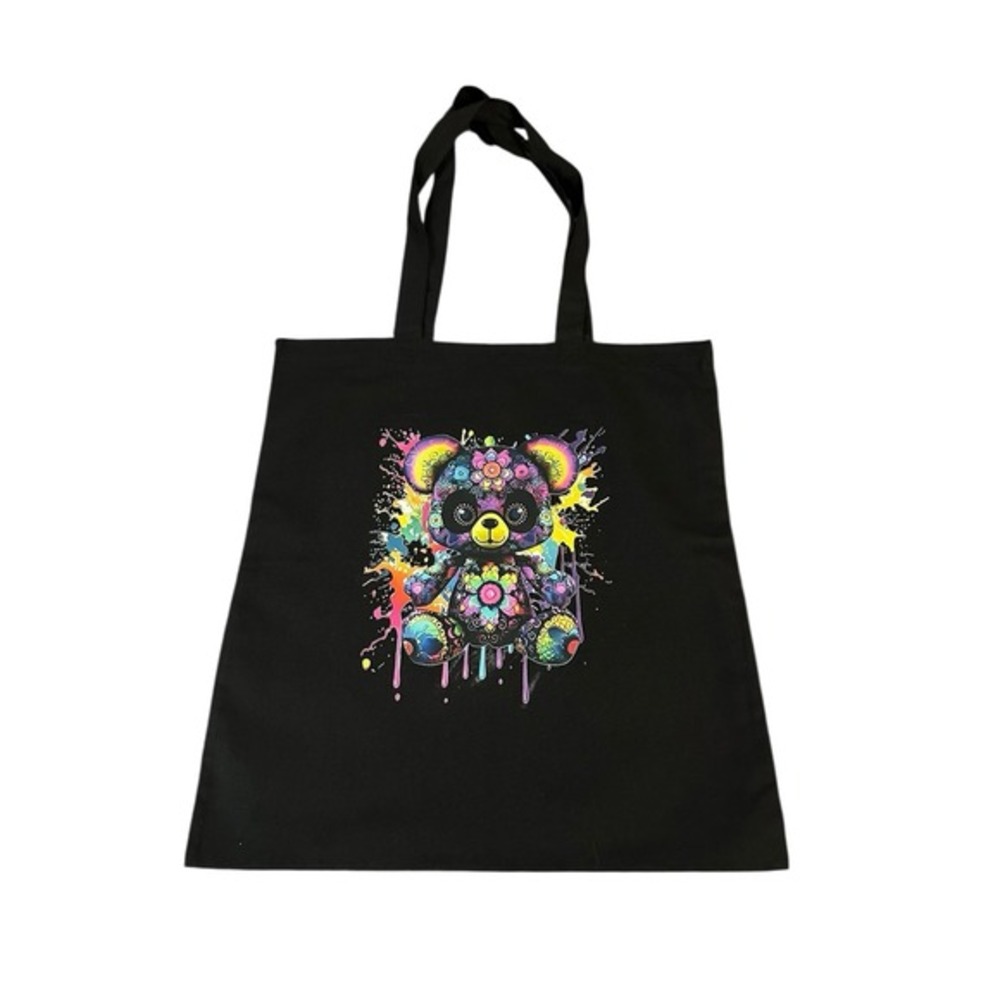NEW canvas tote shoulder bag custom graphic handmade W 14 H 16‎ SH 11 inches
